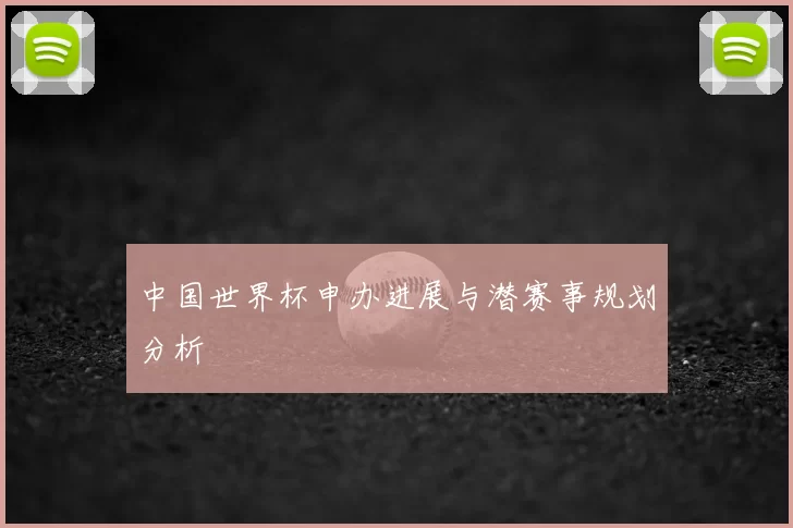 中国世界杯申办进展与潜赛事规划分析
